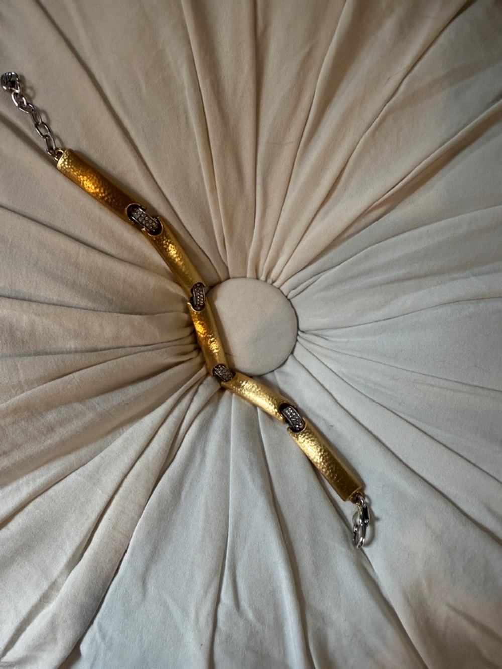 Brighton Gold Tone Brushed Metal Bracelet with Pavé Accents - Women